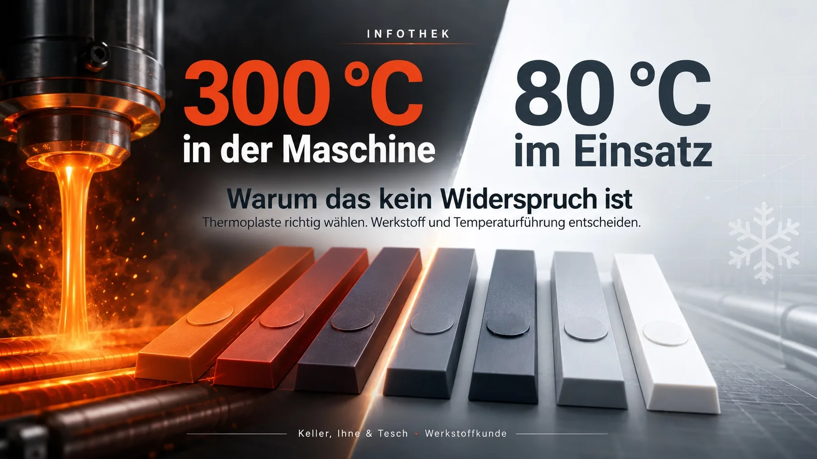 Infothek Visual: 300 Grad Celsius in der Maschine und 80 Grad Celsius im Einsatz